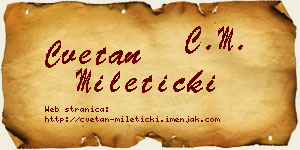 Cvetan Mileticki vizit kartica